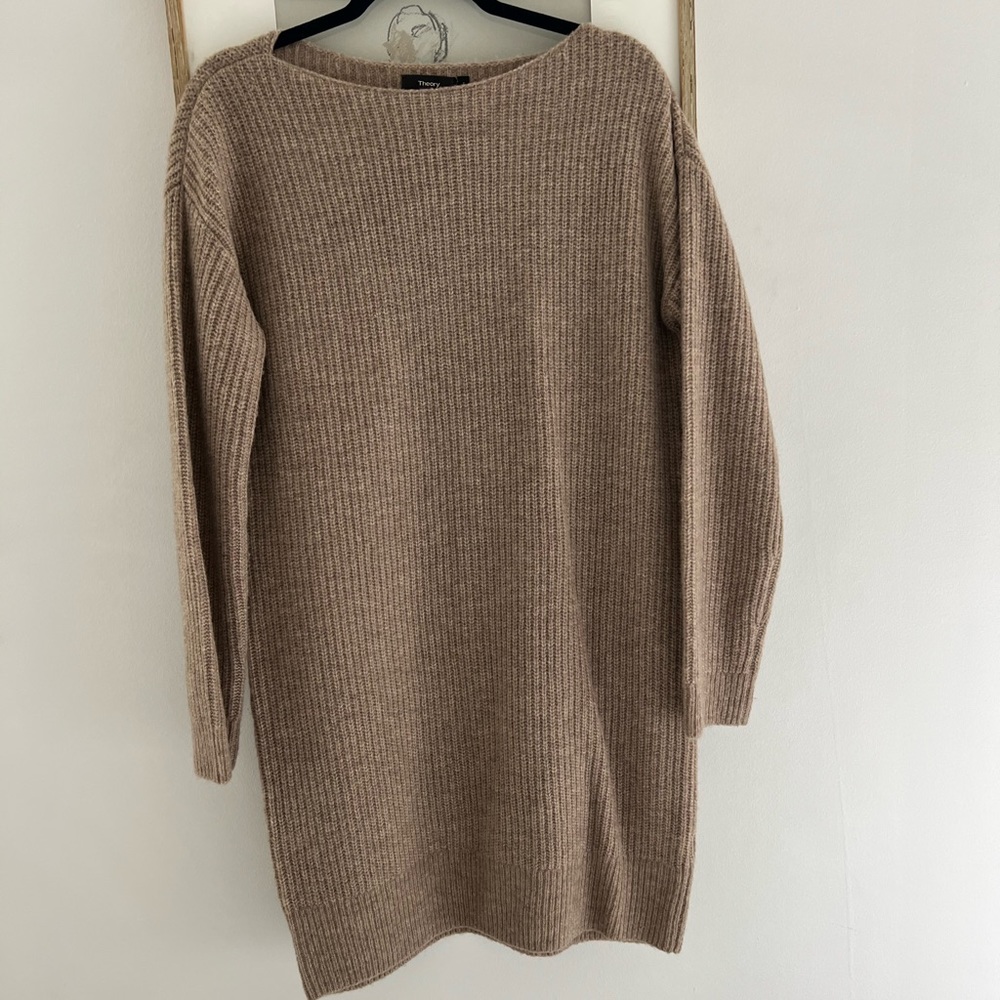 Theory Wool Boatneck Sweater Dress